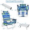 2 Packs 5-Position Outdoor Folding Backpack Beach Table Chair Reclining Chair Set