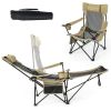 Camping Lounge Chair with Detachable Footrest Adjustable Backrest