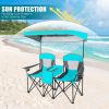 Portable Folding Camping Canopy Chairs with Cup Holder